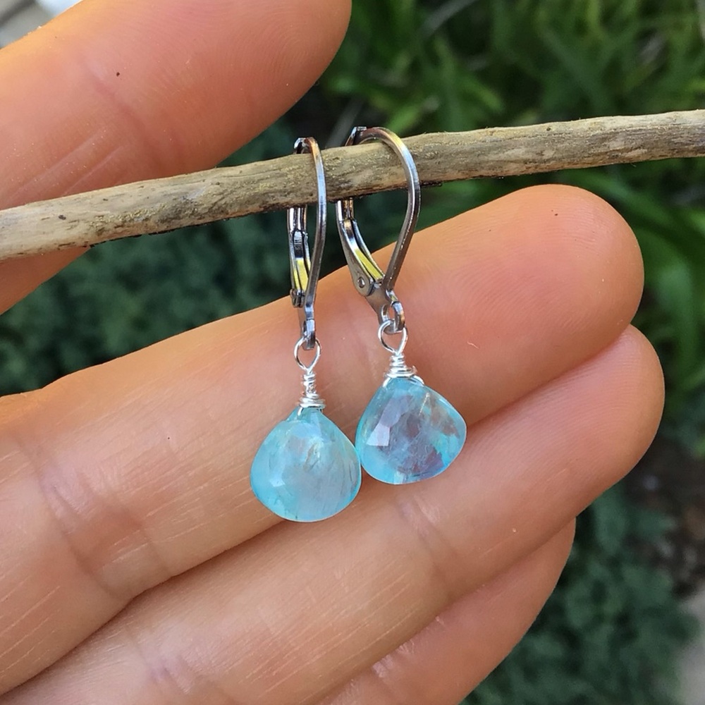 Natural Aquamarine Sundance Charm Earrings - Picture 5 of 12